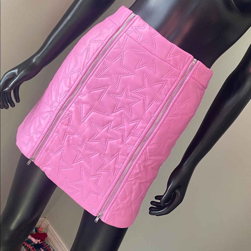SHEIN Pink Star Embossed Mini Skirt NWTs